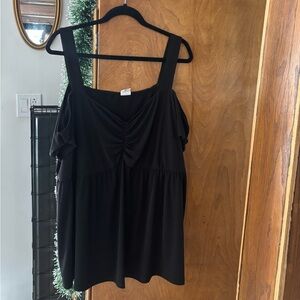 Penningtons Black Cold Shoulder Blouse Size 4X